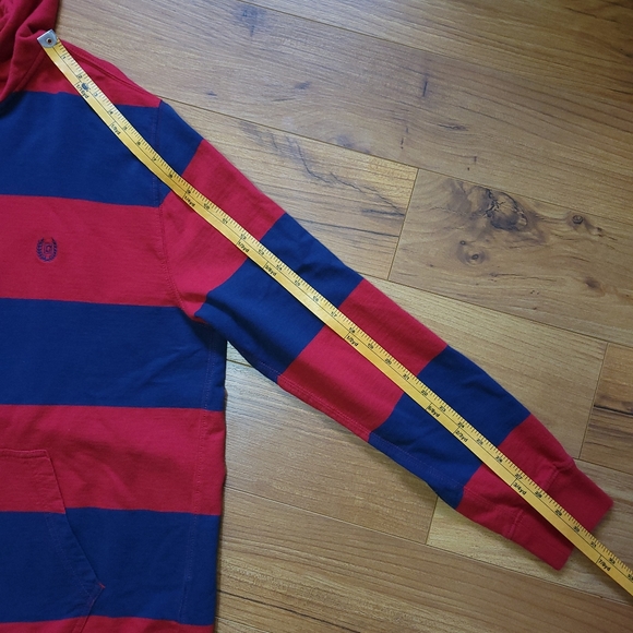 Chaps Striped Hooded Shirt Men's Size Large - Picture 5 of 6